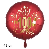 Luftballon aus Folie zum 100. Jahrestag und Jubiläum, 43 cm, rot