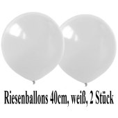 Luftballons Latex 40cm Ø, Weiß, 2 Stück