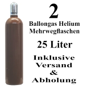 2 Ballongas Helium 25 Liter Flaschen