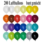 Luftballons zur Raumbefüllung, bunt gemischt, 200 Stück