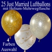 25-Just-Married-Hochzeits-Luftballons-mit-Heliumflasche-Mehrweg