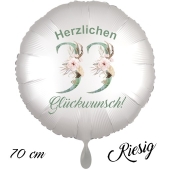 Großer Luftballon zum 33. Geburtstag, Herzlichen Glückwunsch - Boho