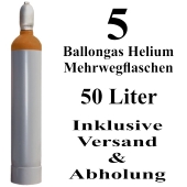 5 Ballongas Helium 50 Liter Mehrwegflaschen
