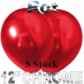 Luftballons in Chrome Rot 30 cm, 5 Stück