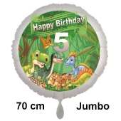 Dinosaurier Luftballon Zahl 5 zum 5. Geburtstag, 70 cm