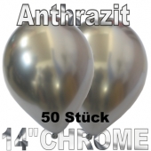 Luftballons in Chrome Anthrazit 35 cm, 50 Stück