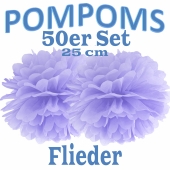 Pompoms Flieder, 25 cm, 50 Stück
