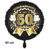 Luftballon aus Folie zum 50. Jahrestag und Jubiläum, 43 cm, schwarz