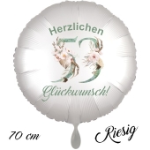 Großer Luftballon zum 53. Geburtstag, Herzlichen Glückwunsch - Boho