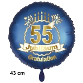 Luftballon aus Folie zum 55. Jahrestag und Jubiläum, 43 cm, blau