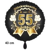 Luftballon aus Folie zum 55. Jahrestag und Jubiläum, 43 cm, schwarz