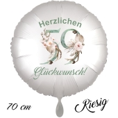 Großer Luftballon zum 59. Geburtstag, Herzlichen Glückwunsch - Boho