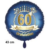 Luftballon aus Folie zum 60. Jahrestag und Jubiläum, 43 cm, blau