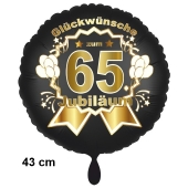 Luftballon aus Folie zum 65. Jahrestag und Jubiläum, 43 cm, schwarz, inklusive Helium