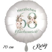 Großer Luftballon zum 68. Geburtstag, Herzlichen Glückwunsch - Boho