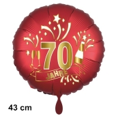 Luftballon aus Folie zum 70. Jahrestag und Jubiläum, 43 cm, rot, inklusive Helium