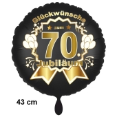 Luftballon aus Folie zum 70. Jahrestag und Jubiläum, 43 cm, schwarz, inklusive Helium
