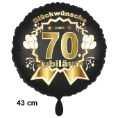 Luftballon aus Folie zum 70. Jahrestag und Jubiläum, 43 cm, schwarz,  inklusive Helium