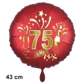 Luftballon aus Folie zum 75. Jahrestag und Jubiläum, 43 cm, rot