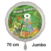 Dinosaurier Luftballon Zahl 8 zum 8. Geburtstag, 70 cm