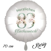 Großer Luftballon zum 83. Geburtstag, Herzlichen Glückwunsch - Boho