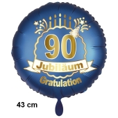 Luftballon aus Folie zum 90. Jahrestag und Jubiläum, 43 cm, blau