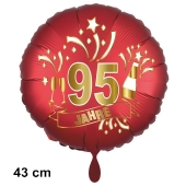 Luftballon aus Folie zum 95. Jahrestag und Jubiläum, 43 cm, rot,  inklusive Helium