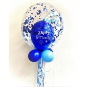 Bubbles Ballon Happy Birthday mit Konfetti 