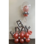 Luftballon-Deko zum Geburtstag in Rosegold