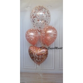 Ballon-Bouquet Rosegold mit Konfetti Luftballon