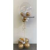 Ballon-Bouquet mit Bubbles Ballon in Gold