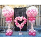  2 Explodierende Luftballons zur Hochzeit und Deko Herz