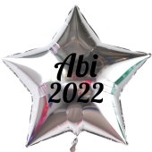 Abi 2022 silberner Stern-Luftballon aus Folie mit Helium Ballongas