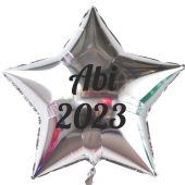 Abi 2023 silberner Stern-Luftballon aus Folie mit Helium Ballongas
