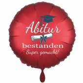 Abitur bestanden - Super gemacht! Roter Luftballon 45 cm rund