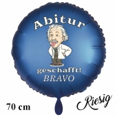 Abitur geschafft! BRAVO. Großer Ballon aus Folie, blau, 70 cm