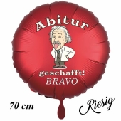 Abitur geschafft! BRAVO. Großer Ballon aus Folie, rot, 70 cm