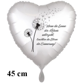 Wenn die Sonne des Lebens untergeht, leuchten die Sterne der Erinnerung! Herzluftballon. 45 cm 