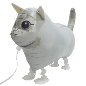 Weiße Katze, Airwalker-Ballon ohne Helium-Ballongas