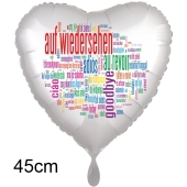 Auf Wiedersehen. Herzluftballon. 45 cm inklusive Helium
