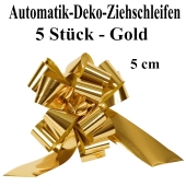 Automatik-Ziehschleifen, Gold glänzend, 5er Set