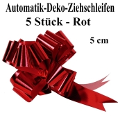 Automatik-Ziehschleifen, Rot glänzend, 5er Set