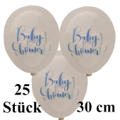 25 Luftballons Babyshower, 30 cm, transparent