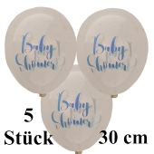 5 Luftballons Babyshower, 30 cm, transparent