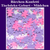 Bärchen-Konfetti, Tischdekoration zu Geburt und Taufe eines Mädchens, 15 Gramm Baby-Teddybärchen