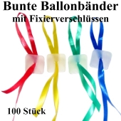 Schnellverschlüsse für Luftballons mit Band, bunt gemischt