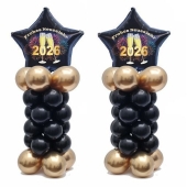 Ballondeko zu Silvester in Schwarz-Gold