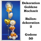 Ballondekoration Goldene Hochzeit 2, 50. Jubiläum, Goldene 50