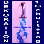 Dekoration aus Luftballons zum 1. Geburtstag, Ballondekoration