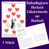 Ballonflugkarte Hochzeit, Glückwünsche zur Hochzeit, Luftballons mit Karten zur Hochzeit steigen lassen